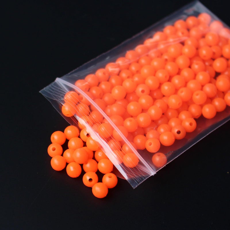 Tigofly 200 pcs/lot Plastic 5.7mm Round UV Hot Orange Fishing Beads Hard Floating Bobber Bulk Beads Fishing Accessories - Image 1